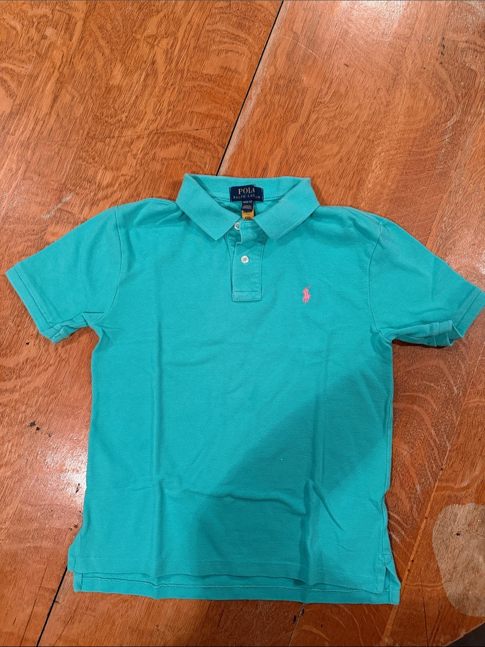 Polo by Ralph Lauren Teal Short Sleeve Polo with Pink Pony